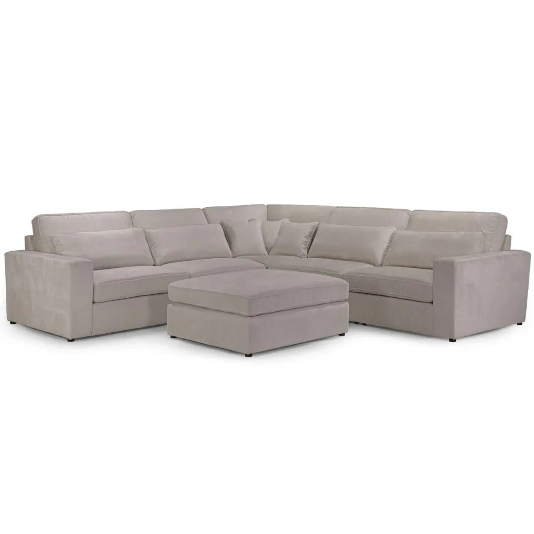 Kiana Modular Sectional Fabric Corner Sofa With Footstool