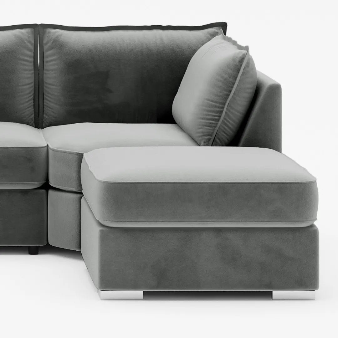 Primrose U Shape Corner Sofa High Back Grey
