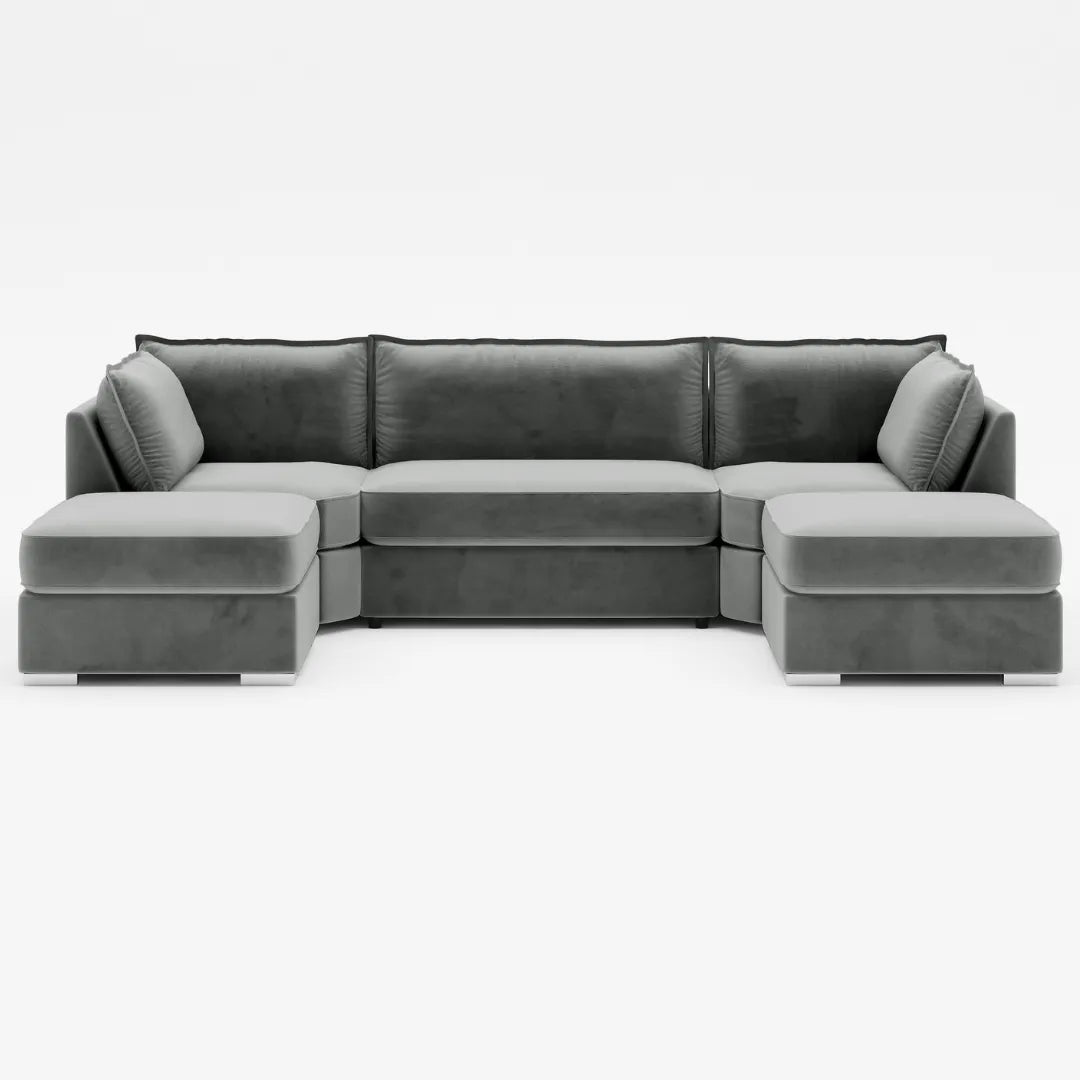 Primrose U Shape Corner Sofa High Back Grey