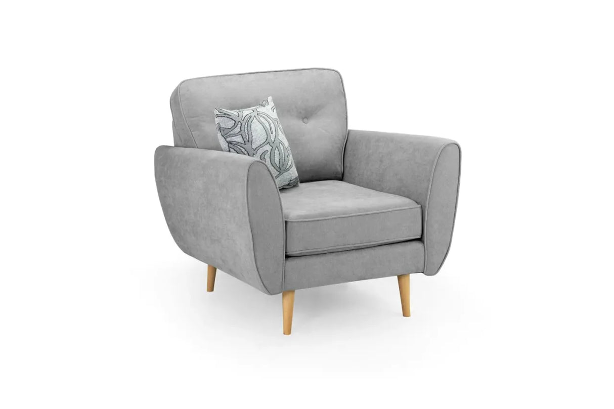 Zinc 1 Seater Arm Chair Grey Sofa
