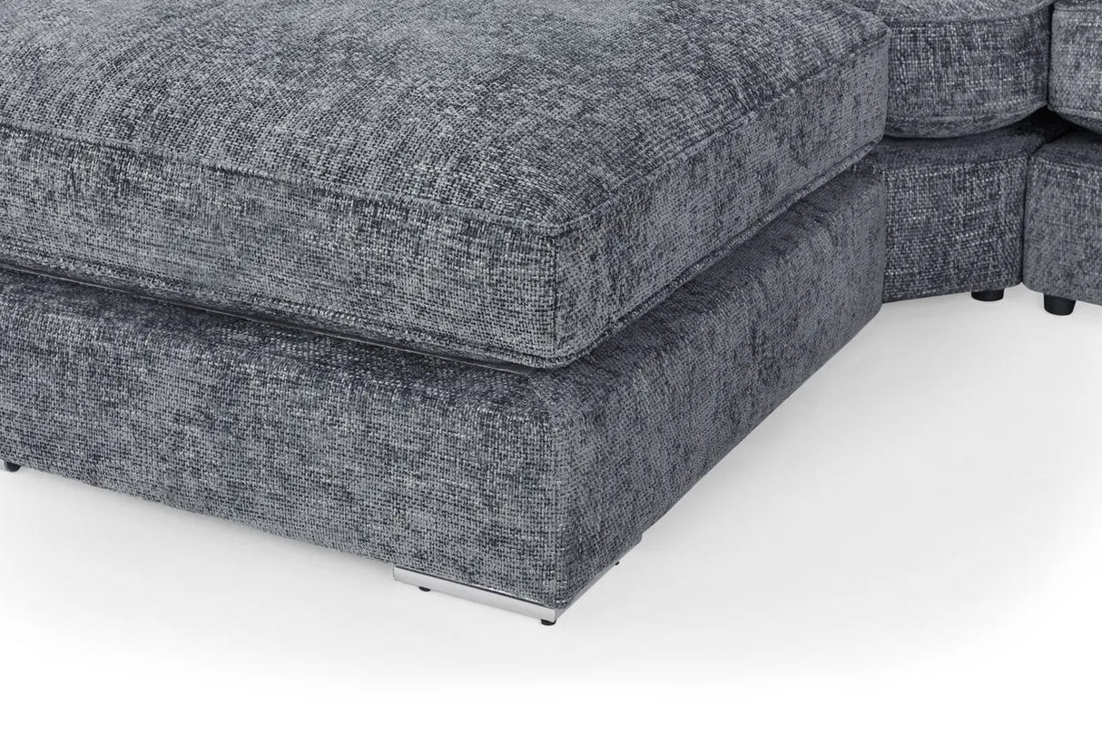 Esma Full Back Grey U Shape Corner Sofa