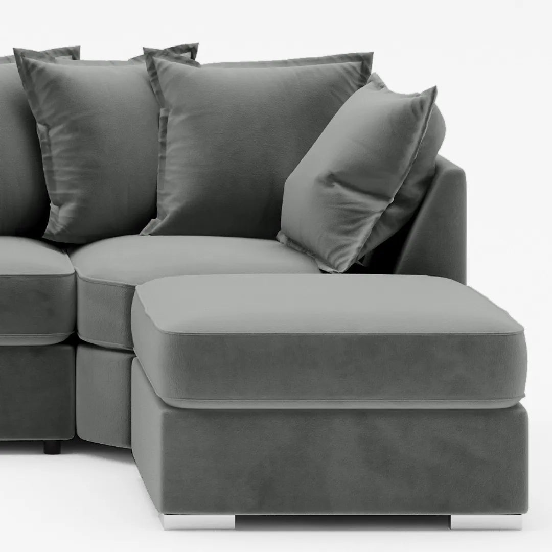 Primrose U Shape Corner Sofa Scatter Back Grey