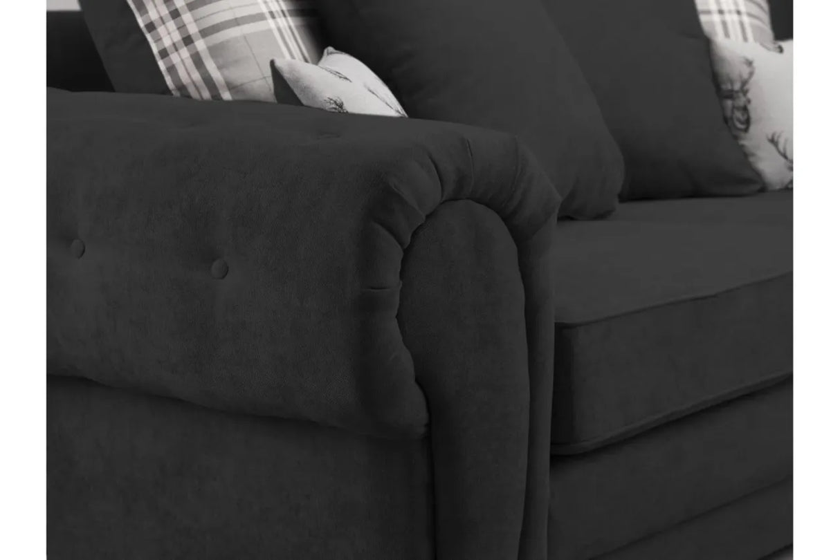 Verona Fabric Sofa FullBack 2 Seater Grey Or Black