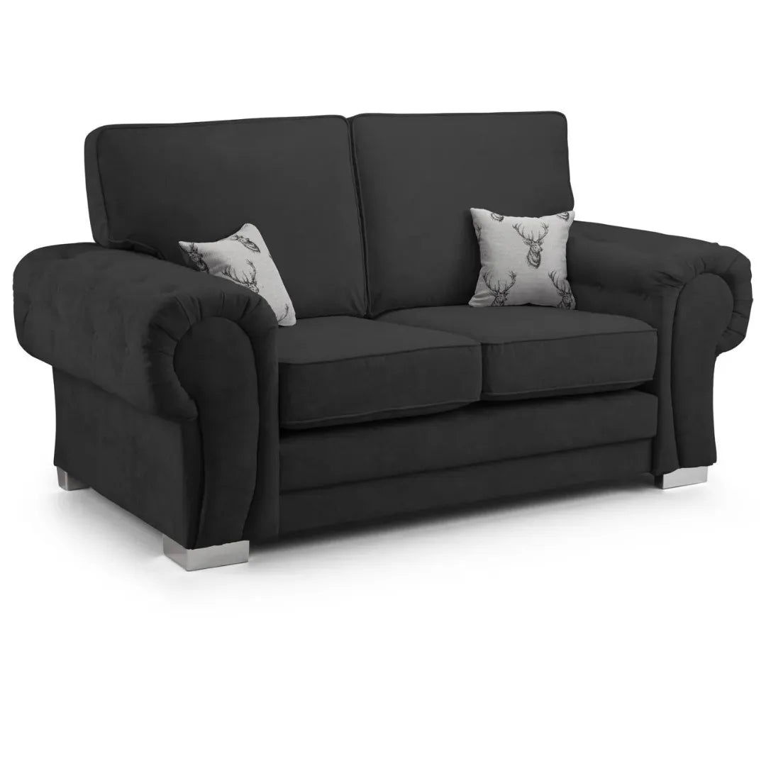 Verona Fabric Sofa FullBack 2 Seater Grey Or Black