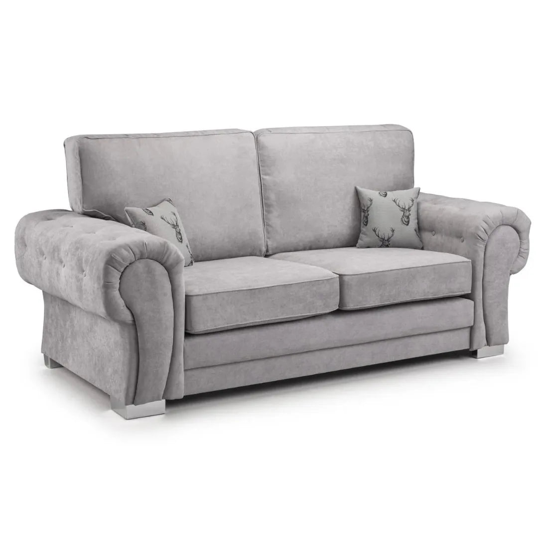 Verona Fabric Sofa FullBack 3 Seater Grey Or Black