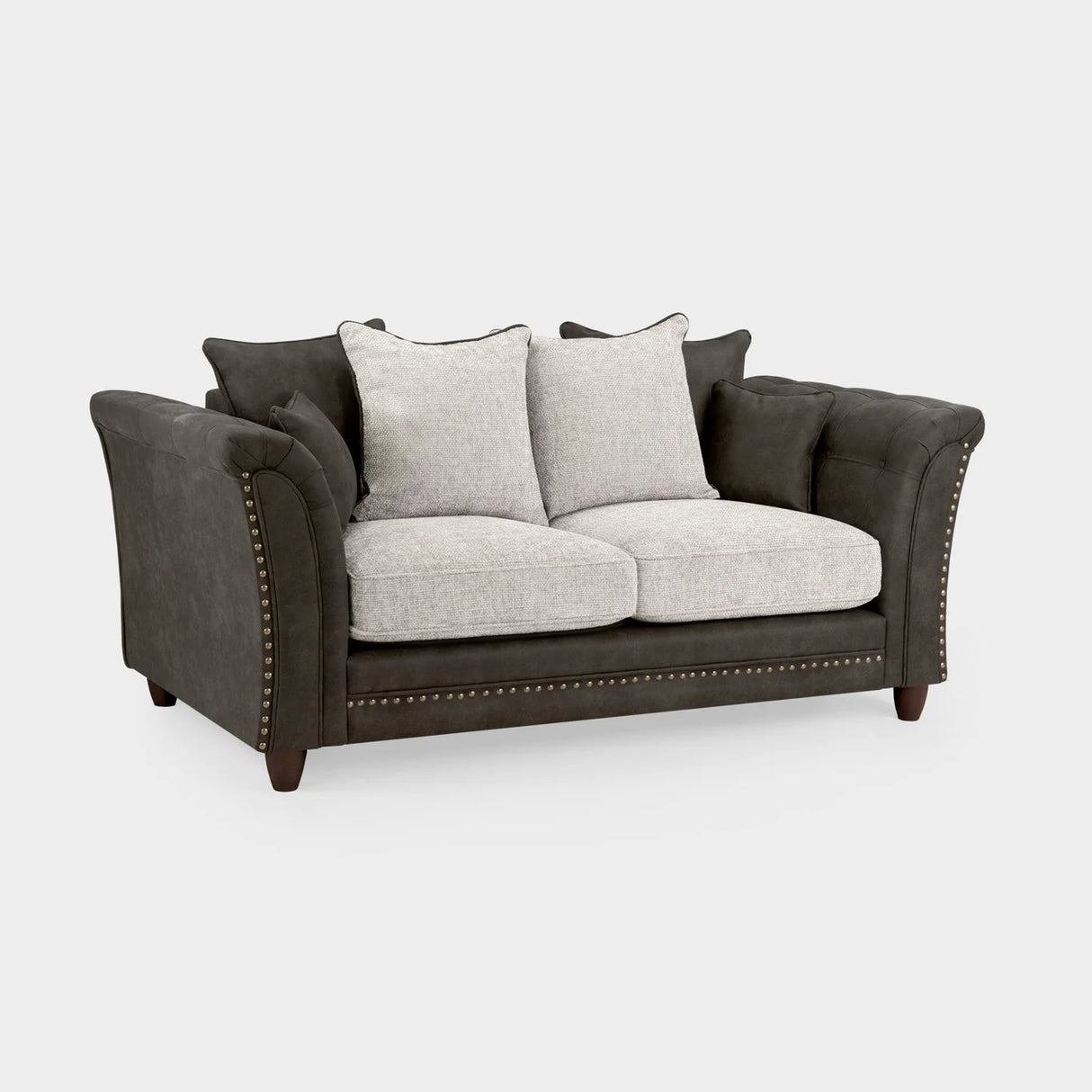 Bella Grey/Black 2 Seater Sofa