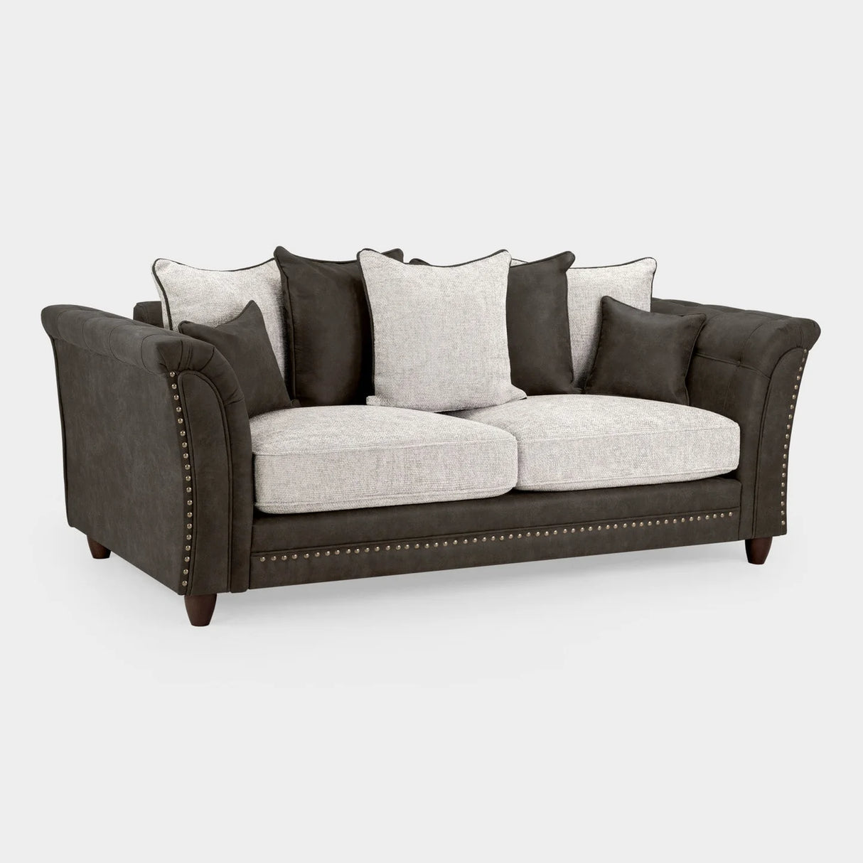 Bella Grey/Black 3 Seater Sofa