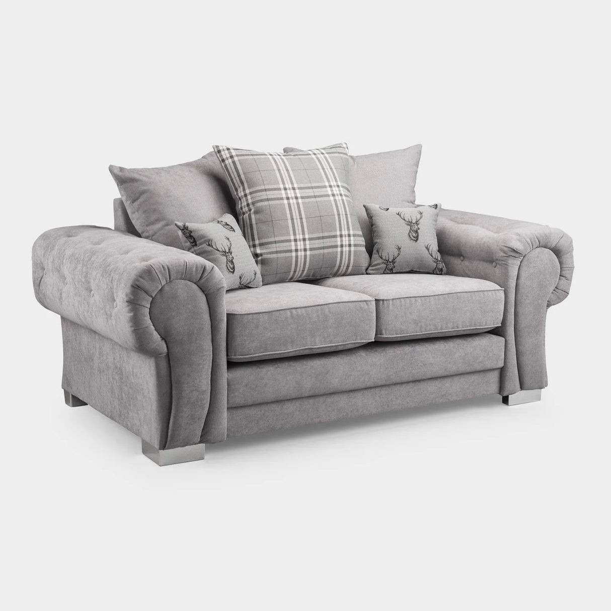 Verona Fabric Sofa Scatterback 3 Seater And 2 Seater Set Grey Or Black