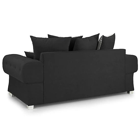 Verona Fabric Sofa Scatterback 3 Seater And 2 Seater Set Grey Or Black