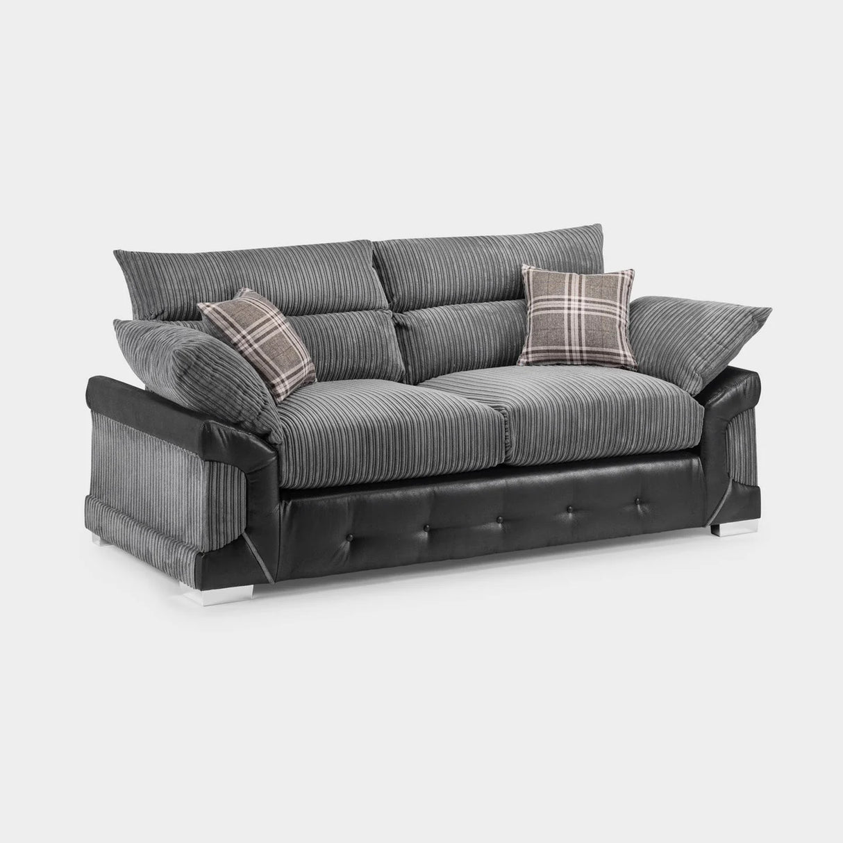 Logan Grey/Black 3 Seater Sofa