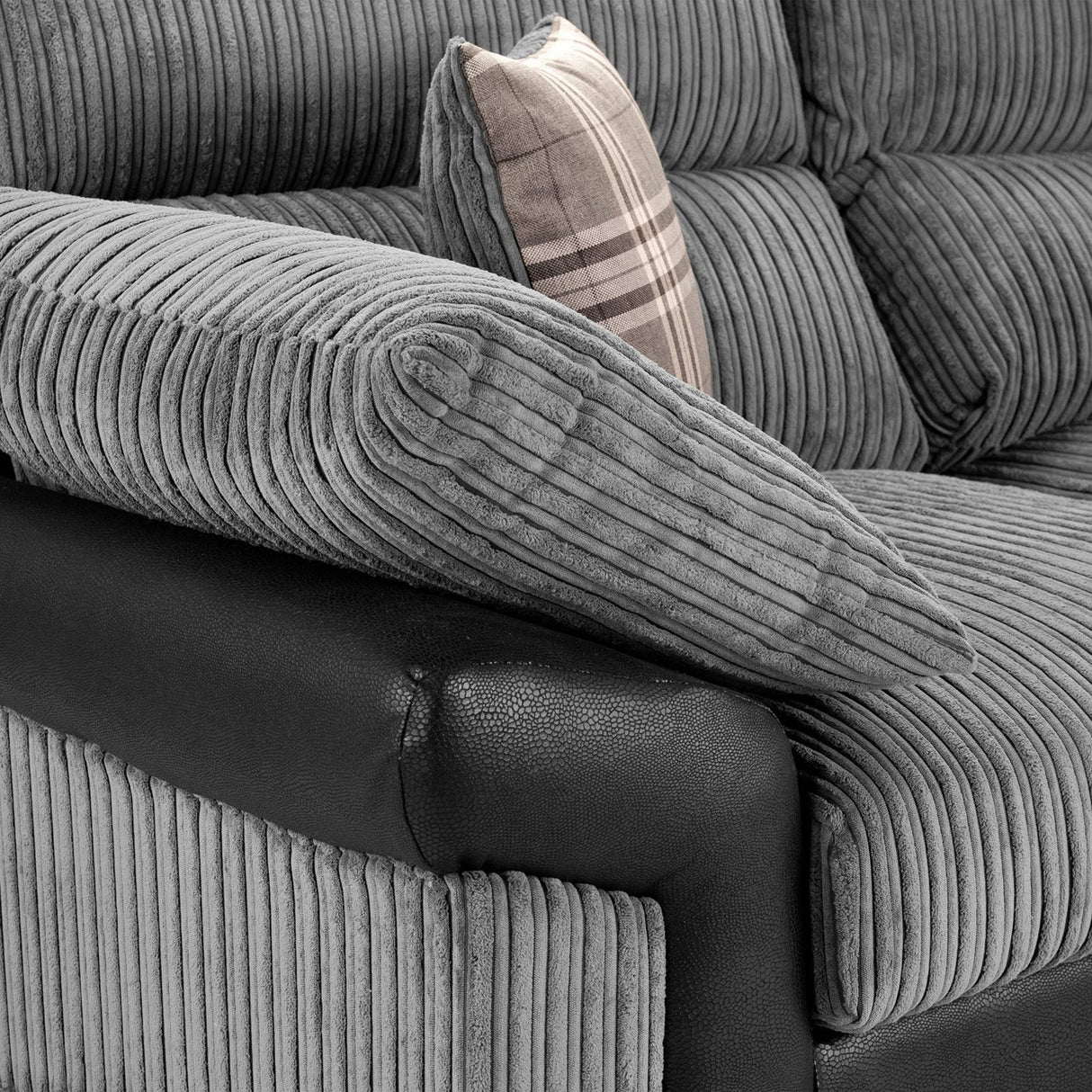 Logan Grey/Black 3 Seater Sofa