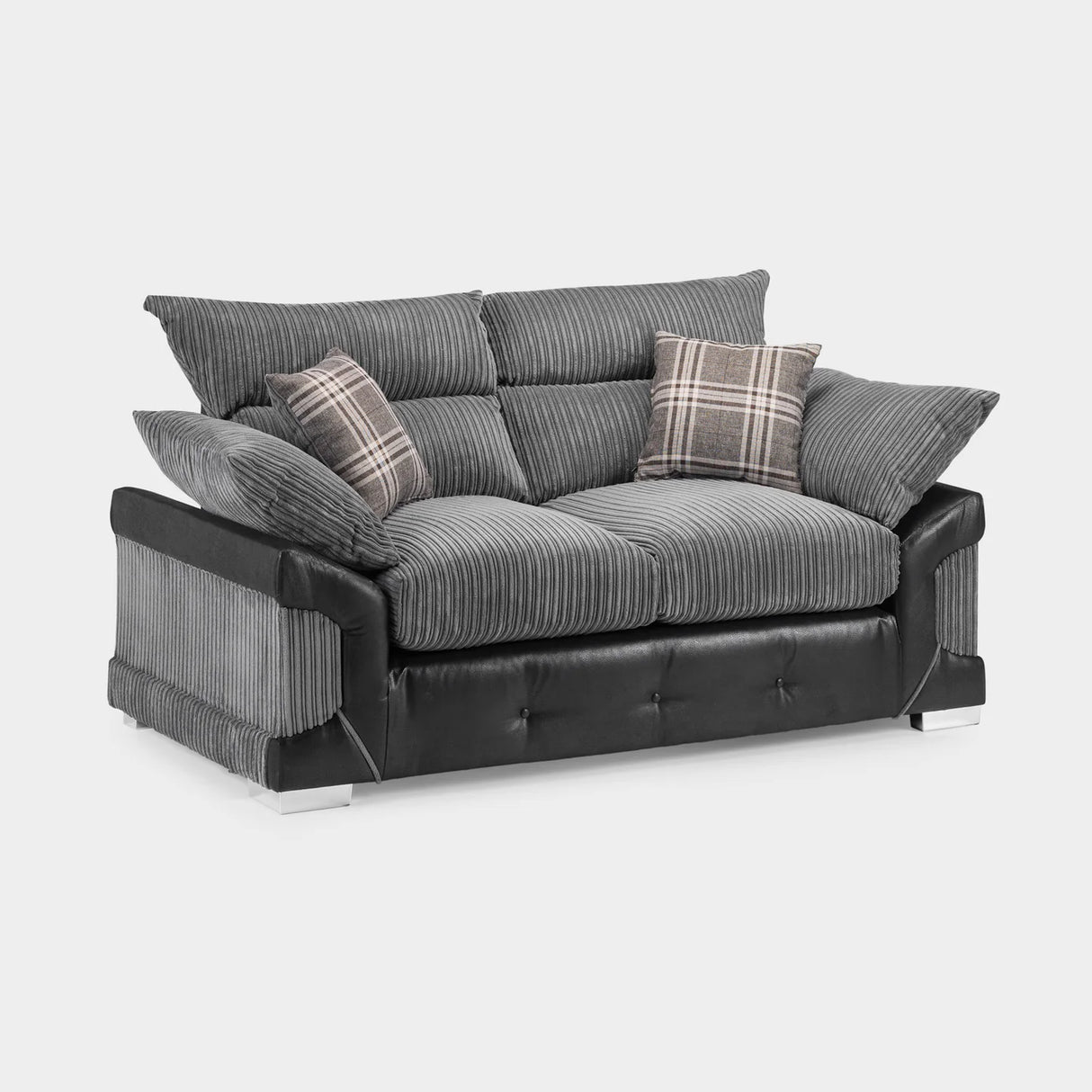Logan Grey/Black 2 Seater Sofa