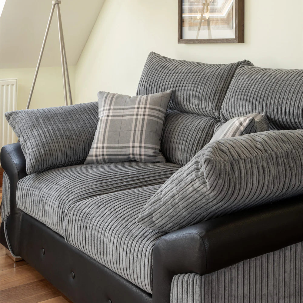 Logan Grey/Black 2 Seater Sofa