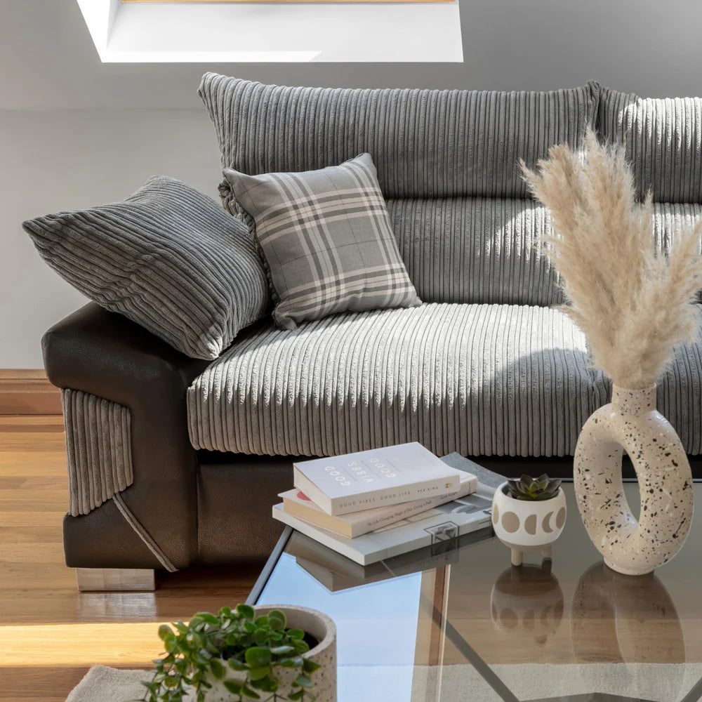 Logan Grey/Black 2 Seater Sofa