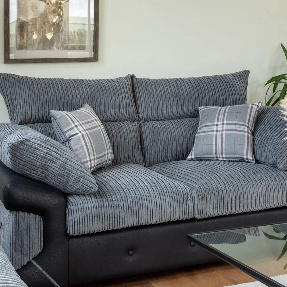 Logan Grey/Black 2 Seater Sofa