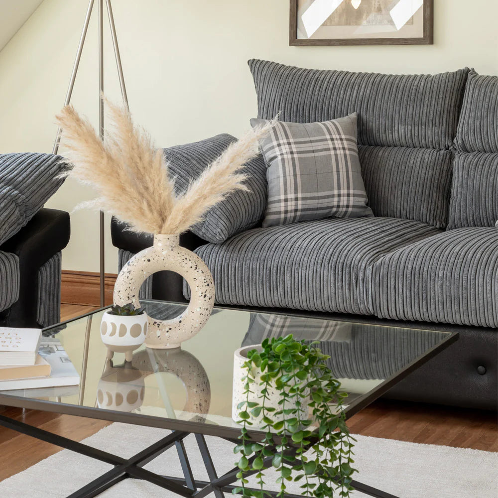 Logan Grey/Black 2 Seater Sofa