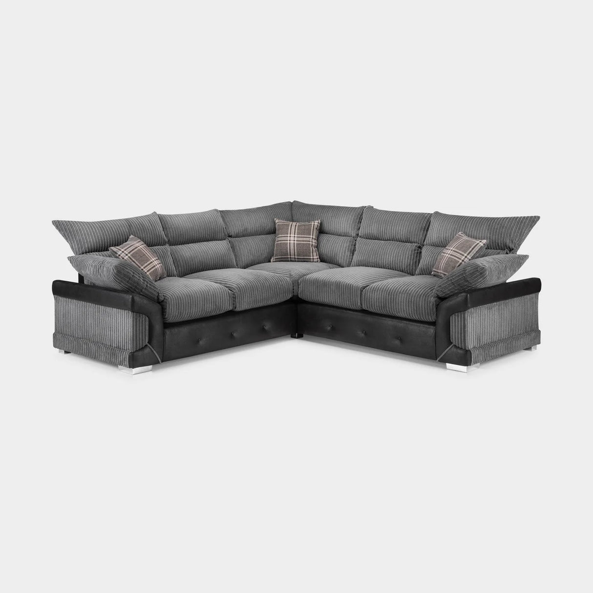 Logan Grey/Black Large Corner Sofa