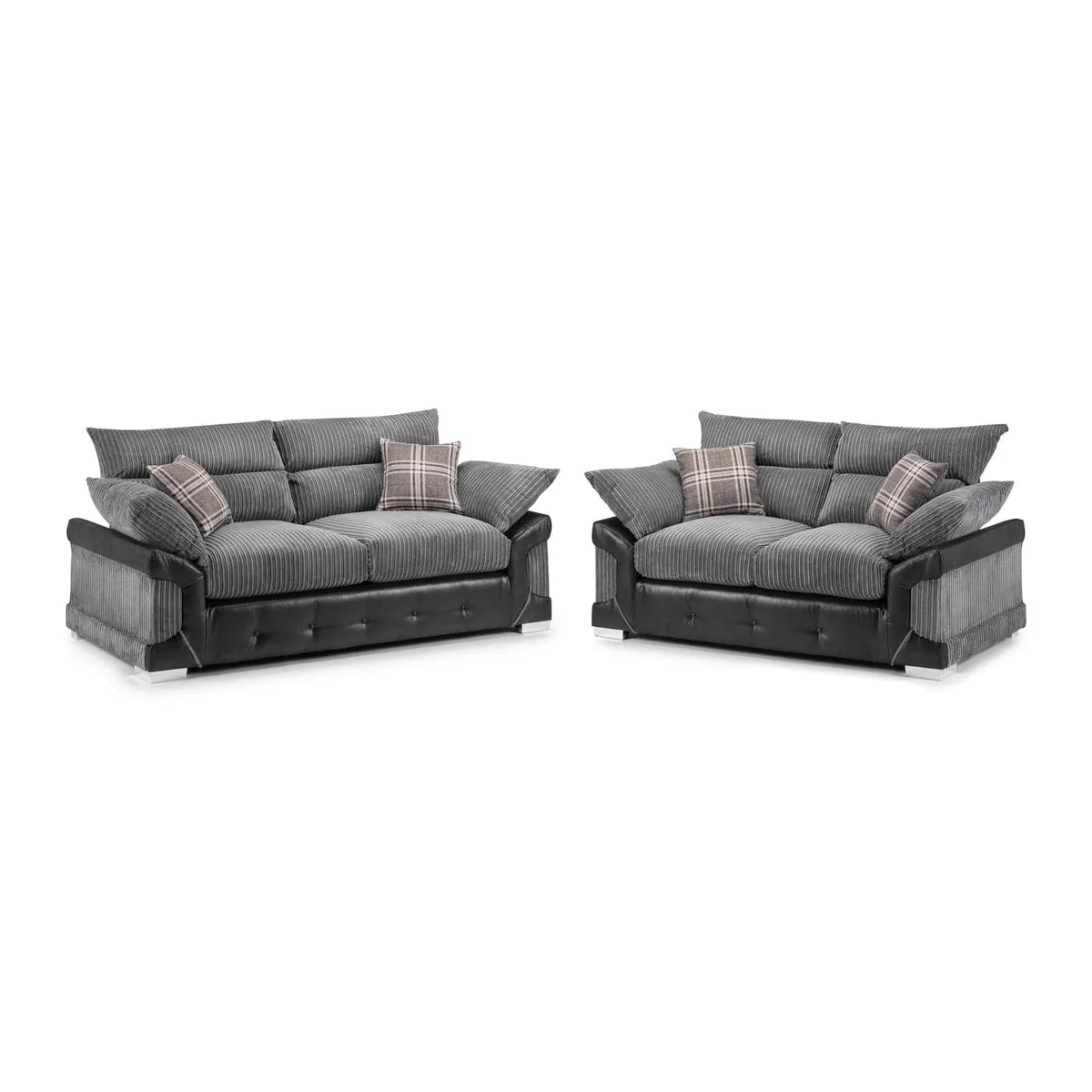 Logan Grey/Black 3+2 Sofa Set