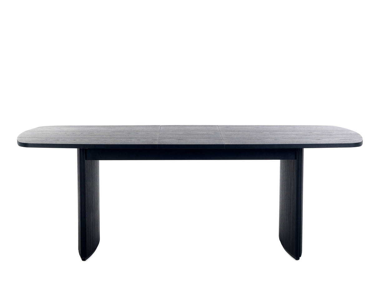 Louis Black Fluted Extending Dining Table