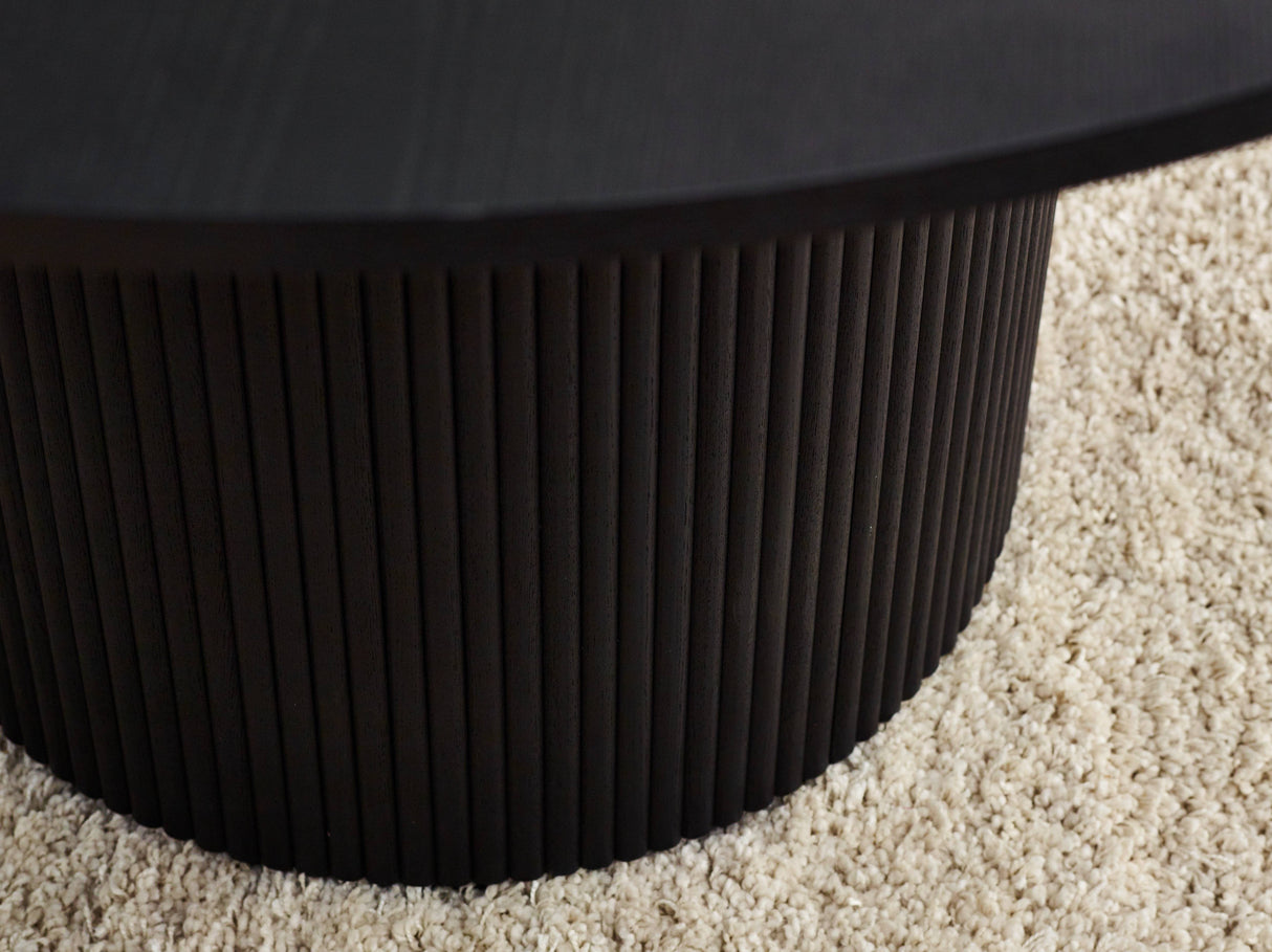 Louis Black Fluted Round Dining Table
