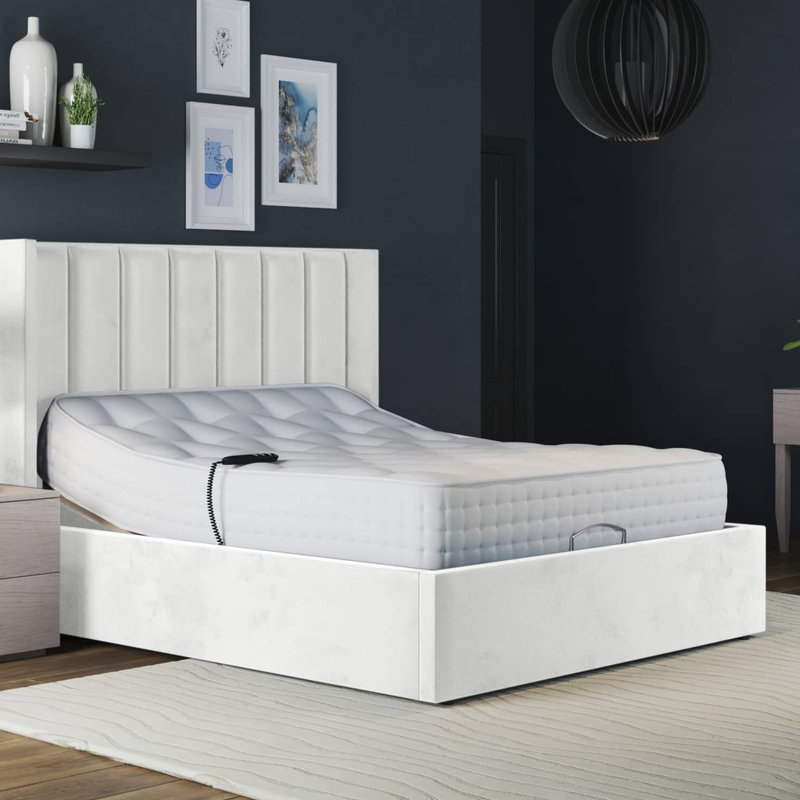 Paris Electric Adjustable Bed Frame with Winged Headboard
