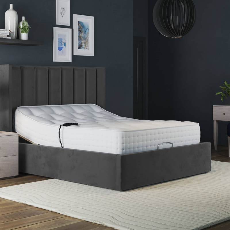 Paris Electric Adjustable Bed Frame with Winged Headboard