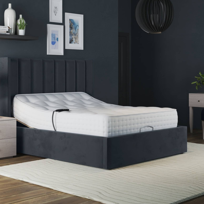 Paris Electric Adjustable Bed Frame with Winged Headboard