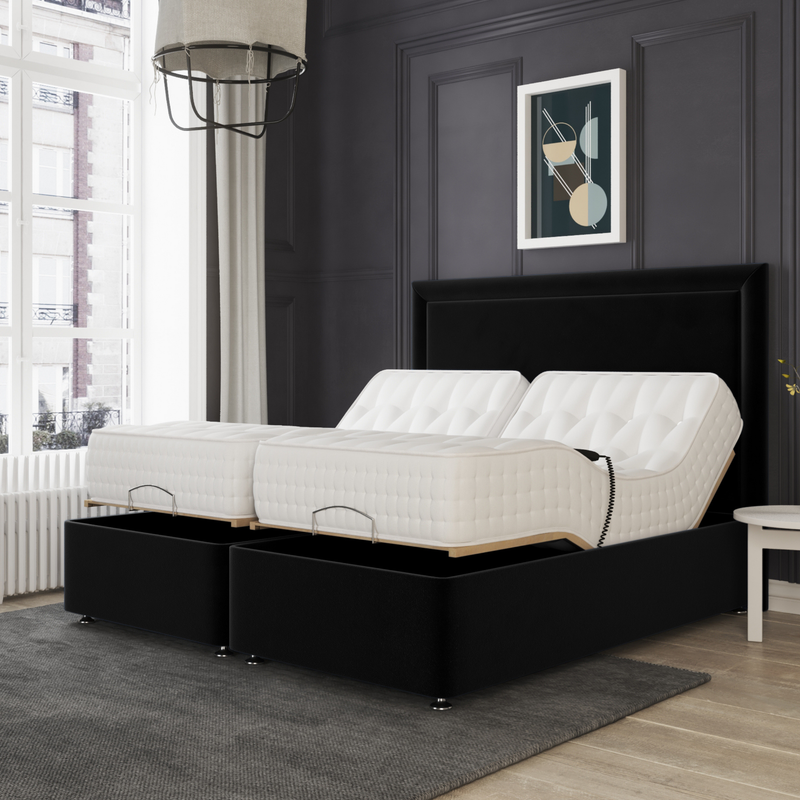 Bali Electric Adjustable Bed Upholstered Velvet Fabric Pocket Sprung Mattress