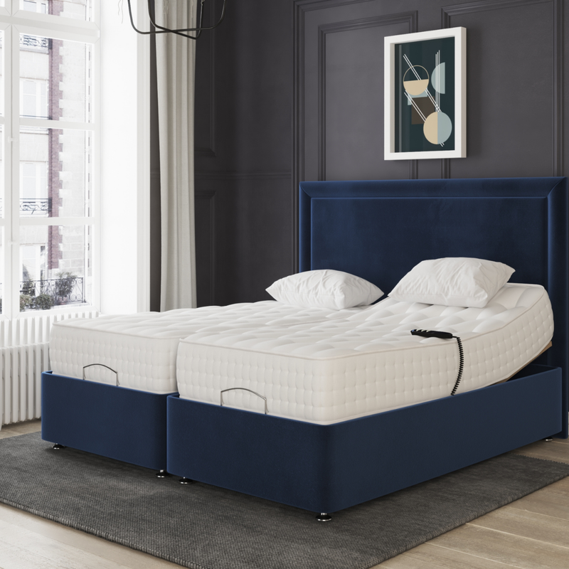 Bali Electric Adjustable Bed Upholstered Velvet Fabric Pocket Sprung Mattress