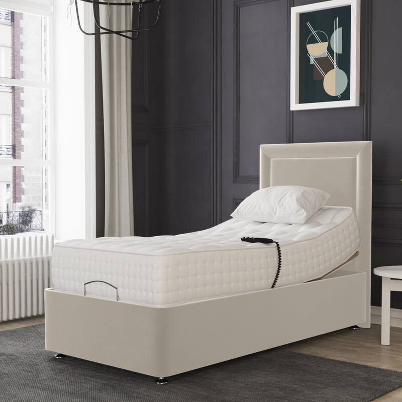 Bali Electric Adjustable Bed Upholstered Velvet Fabric Pocket Sprung Mattress