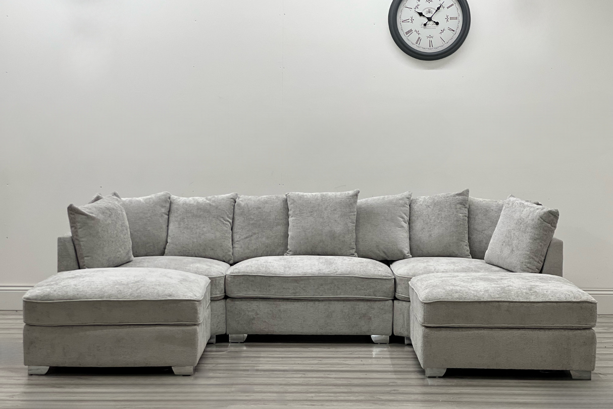 Belgravia U Shape Truffle Fabric Sofa