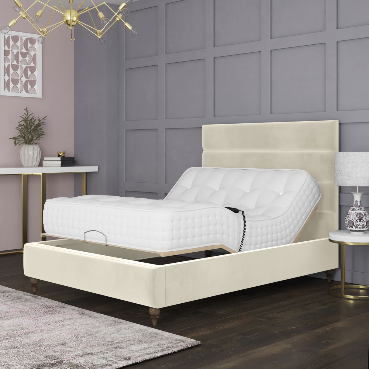 Sara Adjustable Bed Frame – German Engineered Dual Motor Electric Bed for Personalised Comfort & Support | CREAM