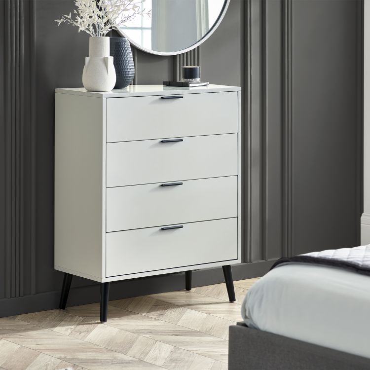 Alba 4 Drawer Wide Chest - Silk Grey