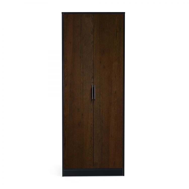 Alba 2 Door Wardrobe - Walnut/Black
