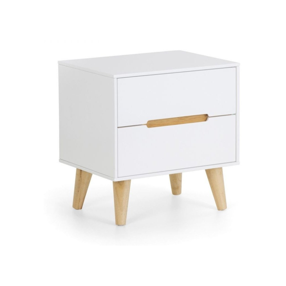 Alicia 2 Drawer Bedside - White