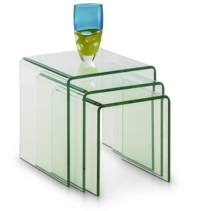 Amalfi Bent Glass Nest Of Tables Julian Bowen