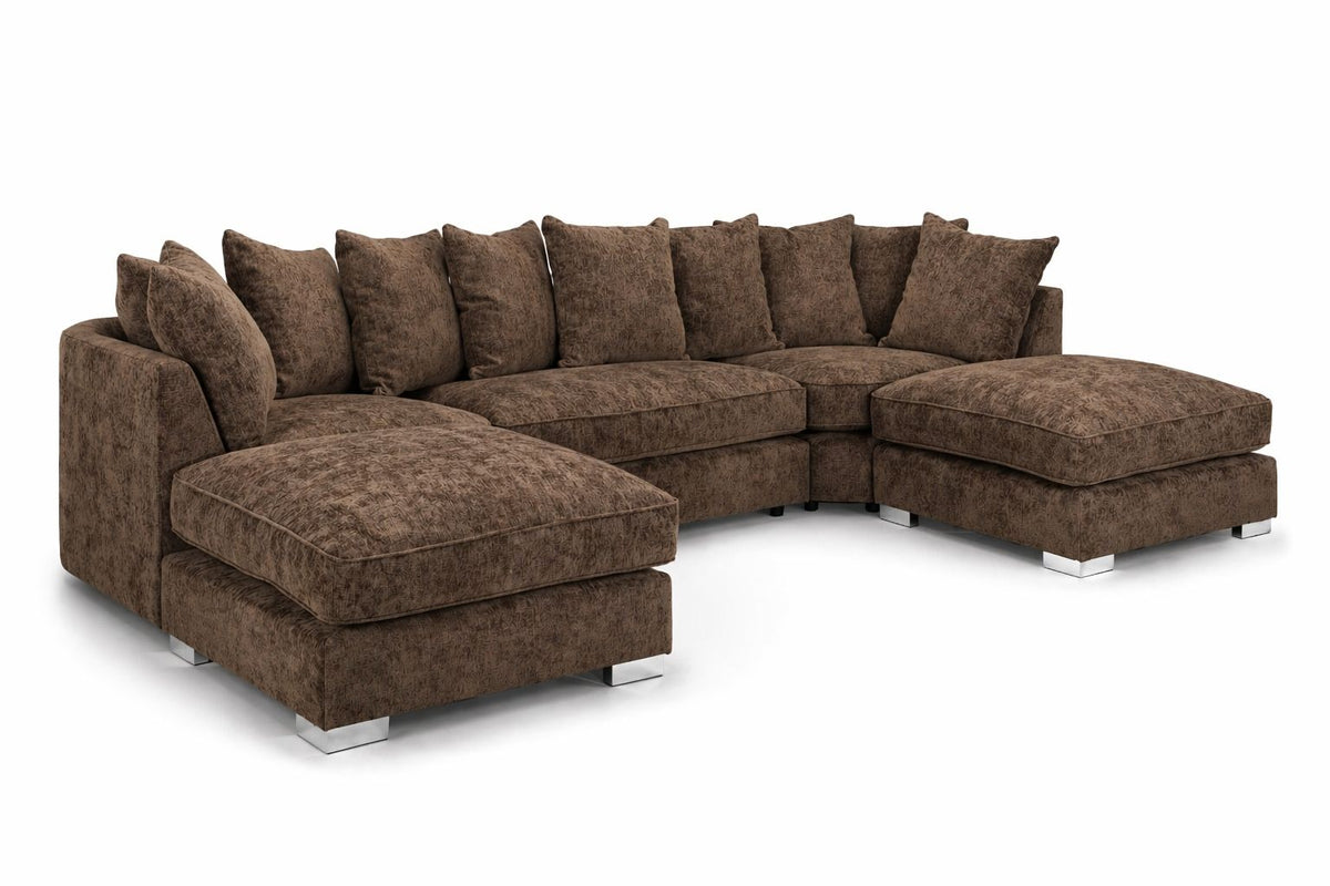 Bishop U Shape Truffle Fabric Sofa