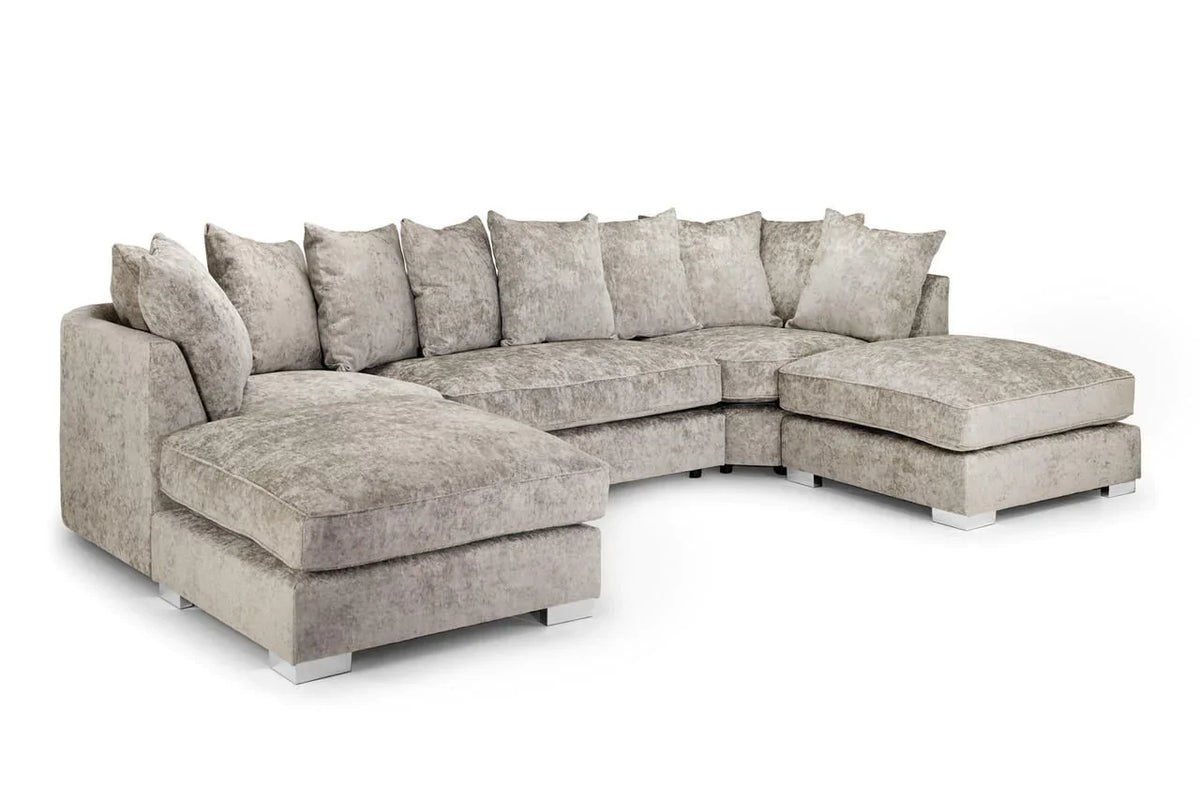 Bishop U Shape Truffle Fabric Sofa