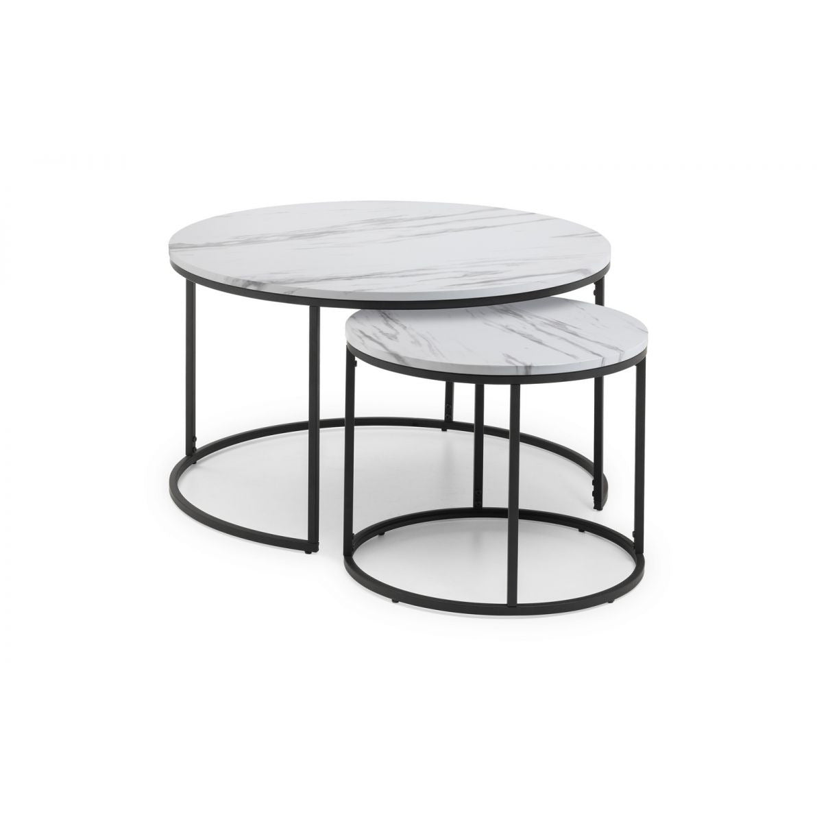 Bellini Round Nesting Coffee Table - White Marble