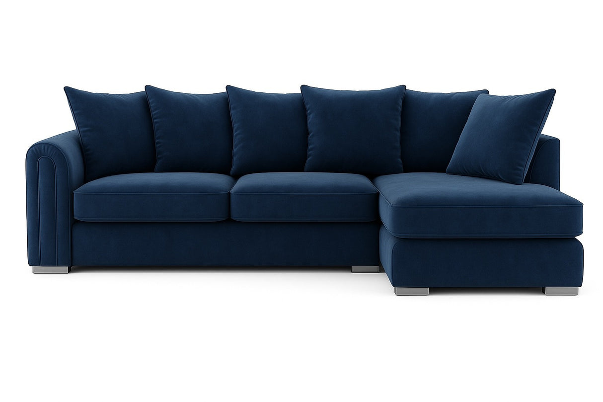 Monaco Plush Velvet Corner Sofa – Luxury Right Hand Chaise