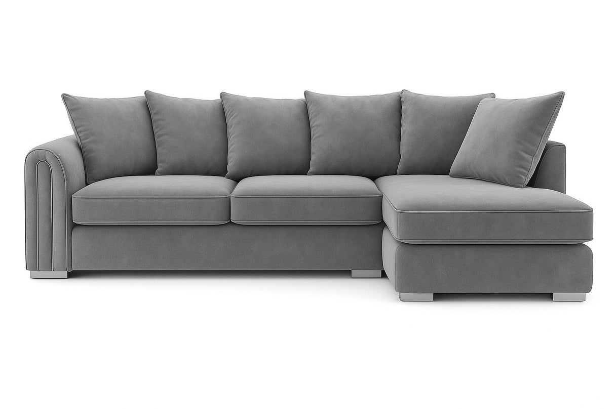 Monaco Plush Velvet Corner Sofa – Luxury Right Hand Chaise