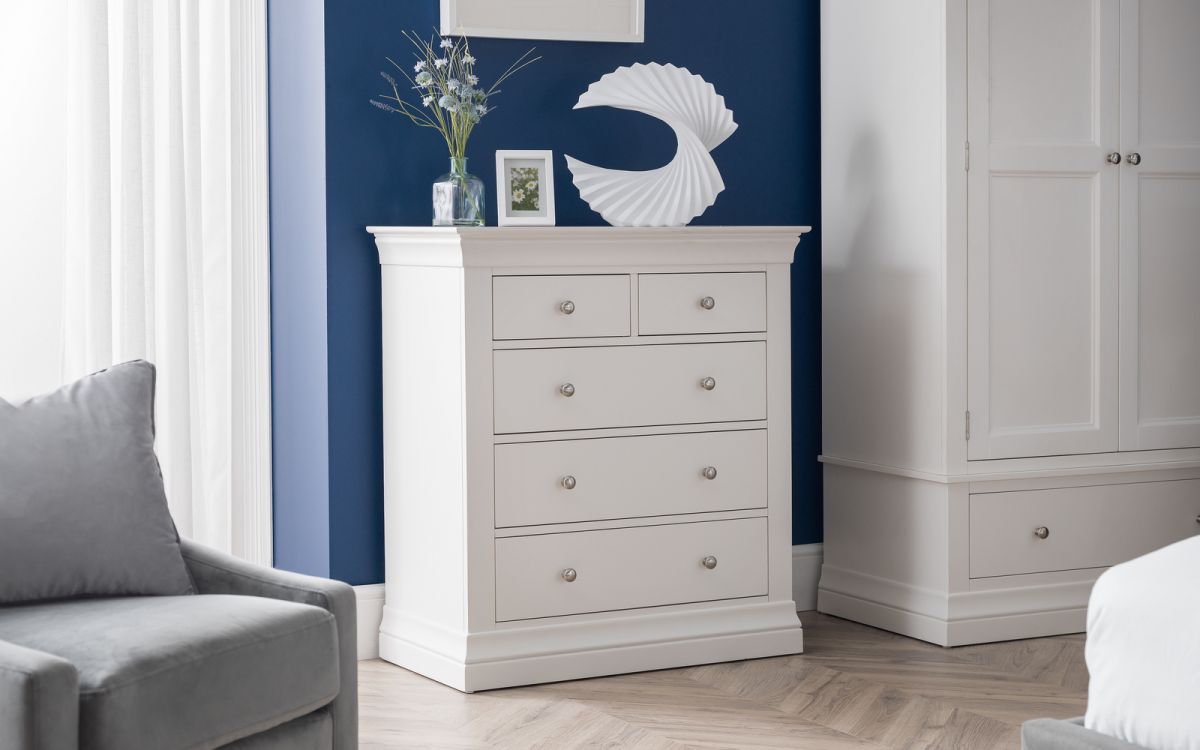Clermont 3+2 Drawer Chest - White