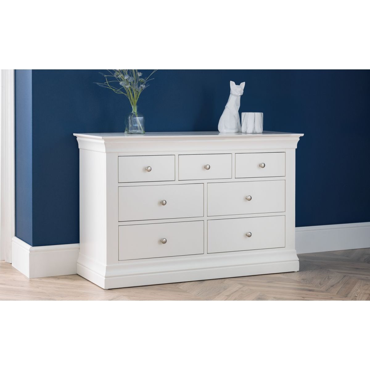 Clermont 4+3 Drawer Chest - White