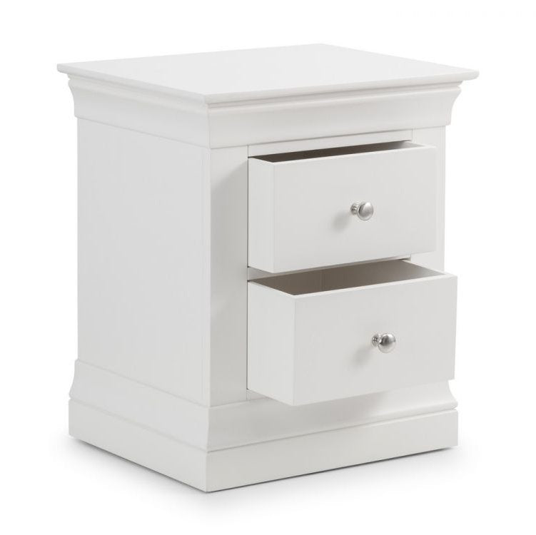 Clermont 2 Drawer Bedside - White
