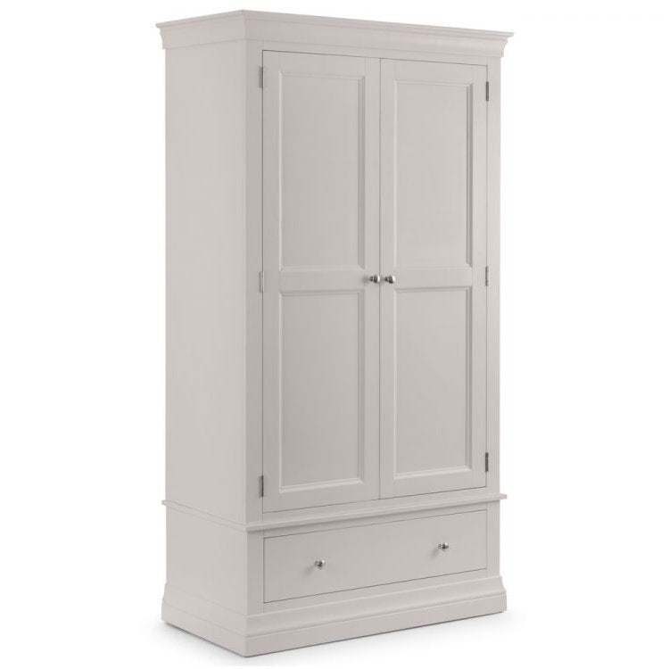 Clermont 2 Door 1 Drawer Wardrobe - Light Grey