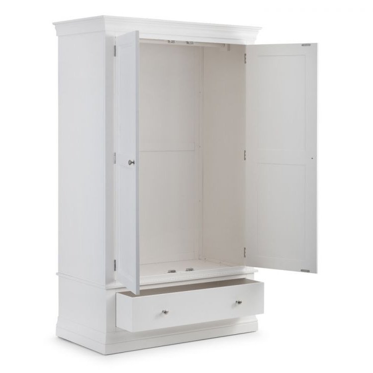 Clermont 2 Door 1 Drawer Wardrobe - White