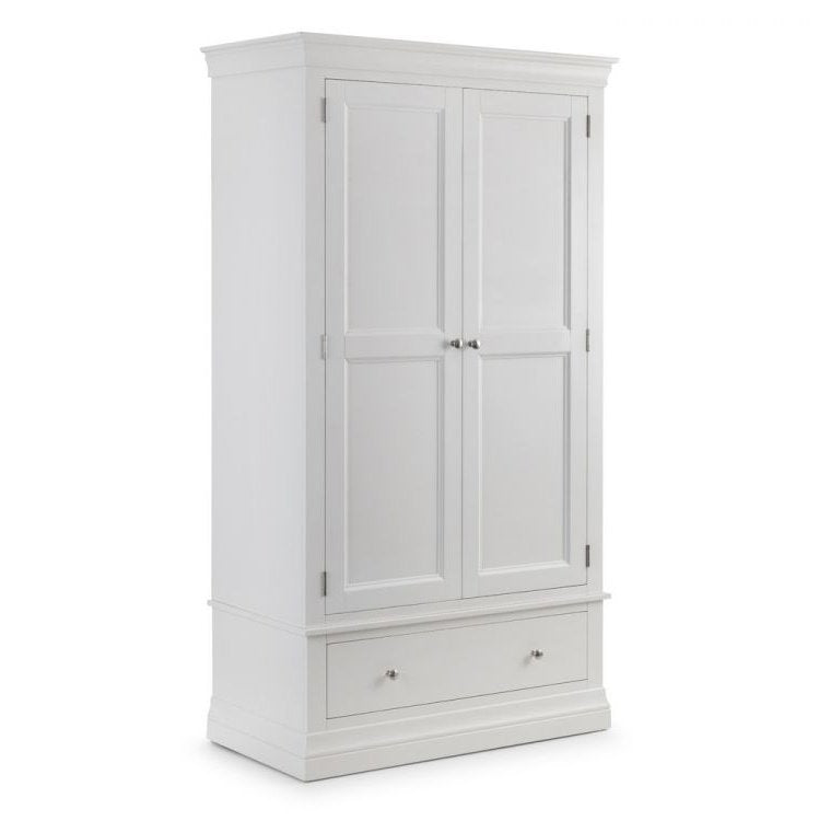 Clermont 2 Door 1 Drawer Wardrobe - White