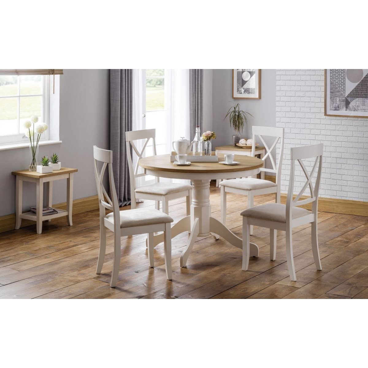 Davenport Dining Table - Oak/White