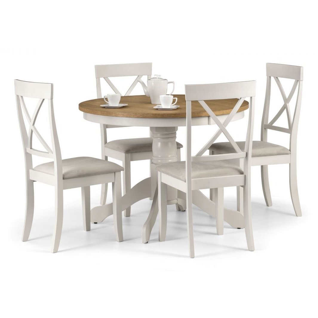 Davenport Round Pedestal Table - Oak/White