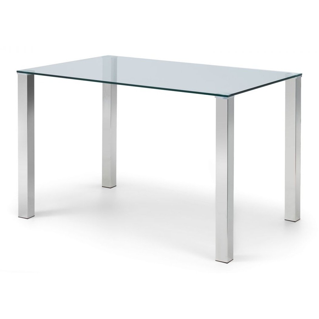 Enzo Chrome & Glass Compact Dining Table